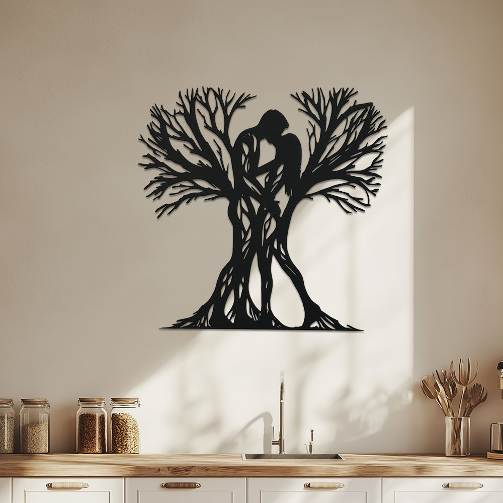 Home Office Room Inspiration - 빈티지풍 금속 나무 조각품 1개 -