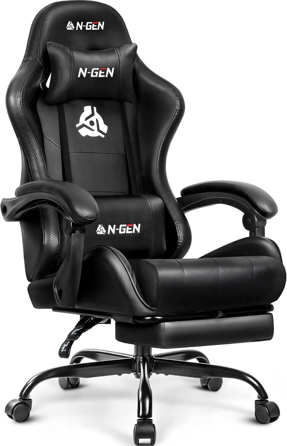 Ergonomic Office Chair - 발받침대와 요추 지지대가 있는 게이밍 의자,