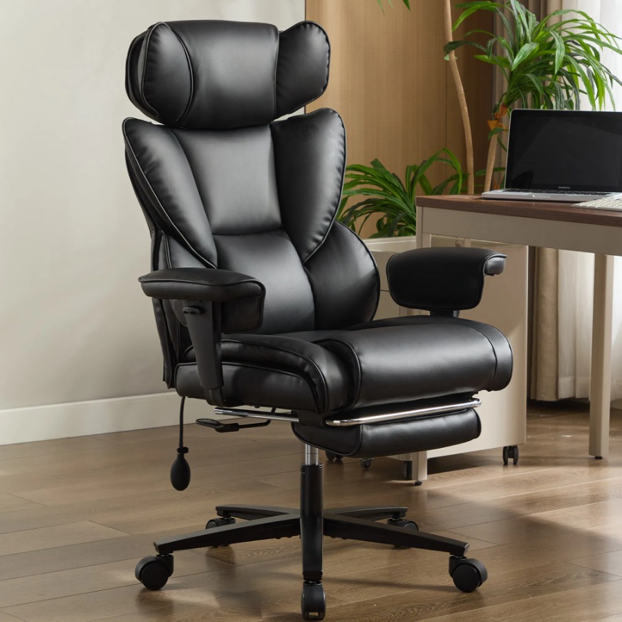 Ergonomic Office Chair - 발 받침대와 허리 지지대가 있는 사무용