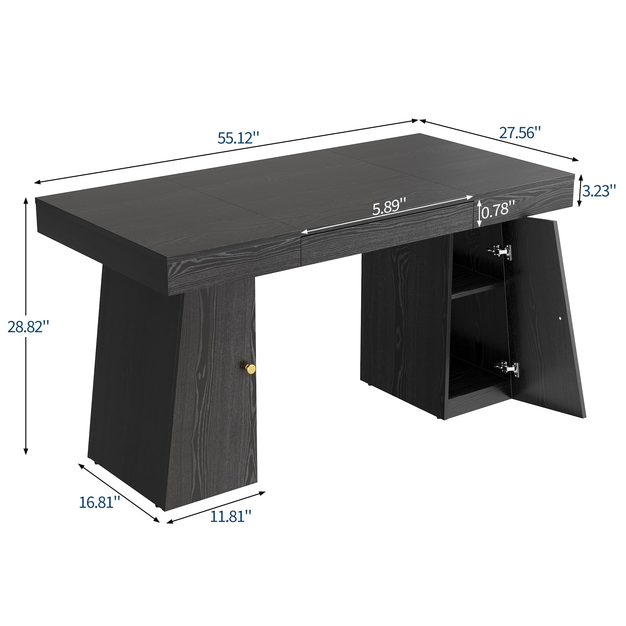 55 x 27.5인치 크기의 컴퓨터 책상으로, 서랍,  - Home Office Work Table 리뷰 및 가격