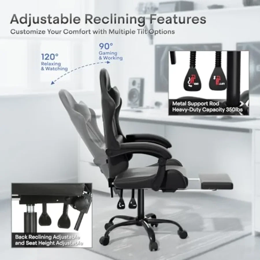 인체공학적 디자인의 게이밍 의자로, 발 받침대가 있어  - Ergonomic Office Chair 리뷰 및 가격