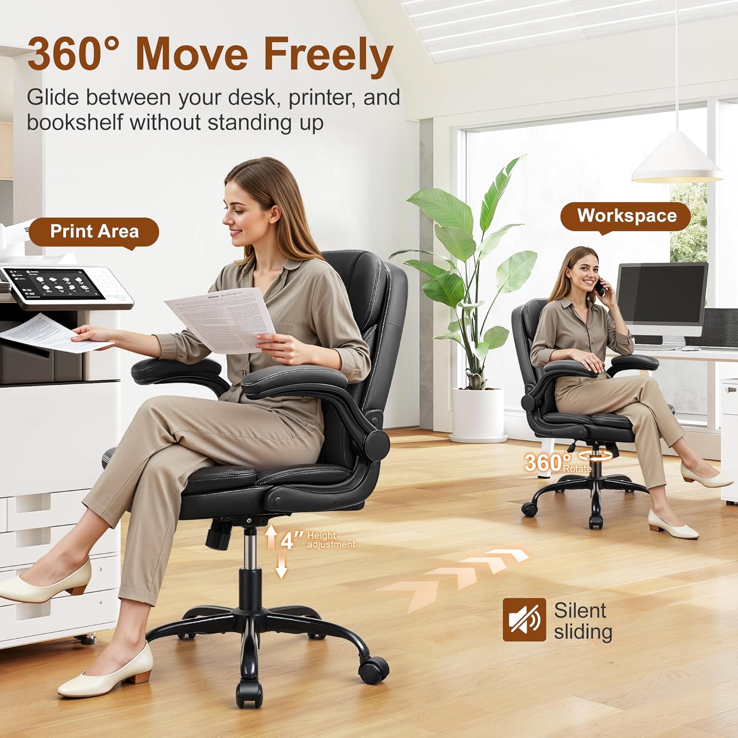 이중 쿠션, 접이식 팔걸이, 작은 공간을 위한 목받침대 - Ergonomic Office Chair 리뷰 및 가격