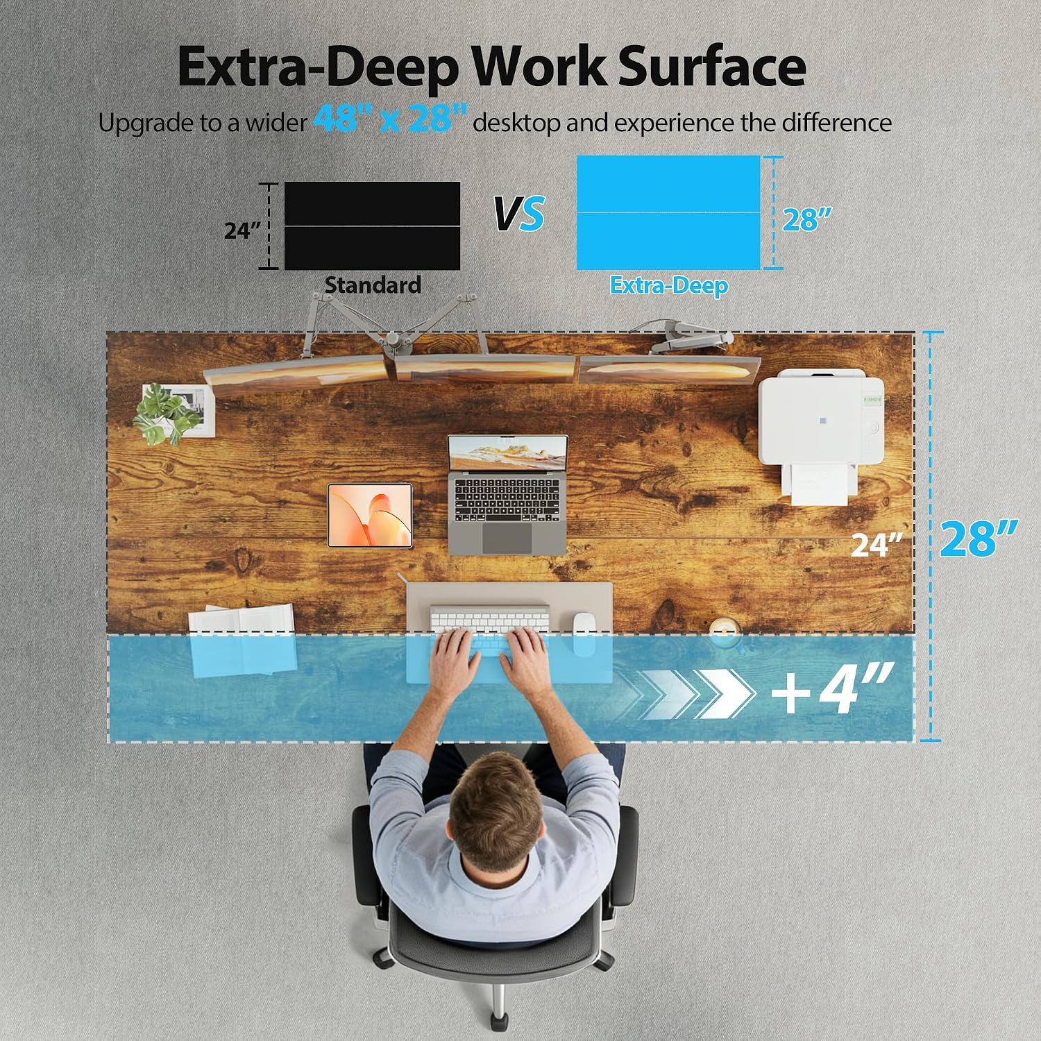 전동식 스탠딩 데스크, 55 x 28인치 높이 조절 책 - Home Office Work Table 리뷰 및 가격