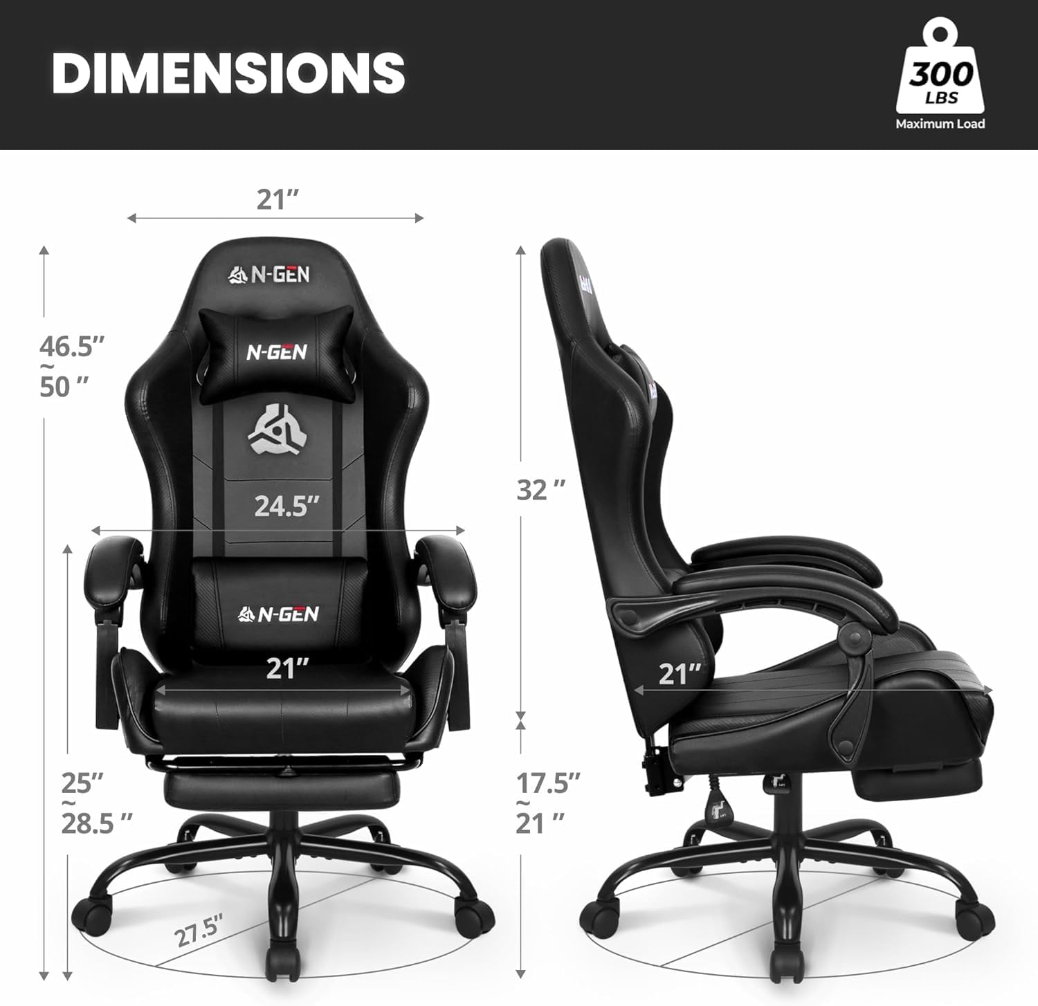 발받침대와 요추 지지대가 있는 게이밍 의자, 홈 오피스 - Ergonomic Office Chair 리뷰 및 가격