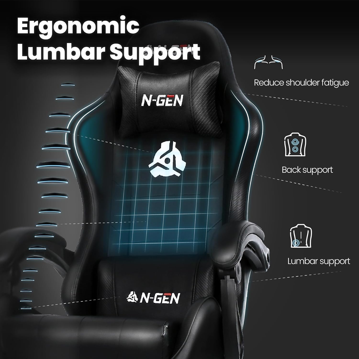 발받침대와 요추 지지대가 있는 게이밍 의자, 홈 오피스 - Ergonomic Office Chair 리뷰 및 가격