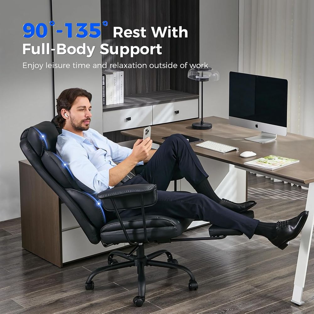 크고 키가 큰 사무실 책상 의자 - 발 받침대가 있는  - Ergonomic Office Chair 리뷰 및 가격
