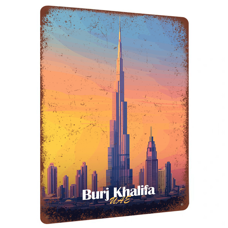 부르즈 칼리파 두바이 UAE 스카이라인 금속 벽 예술  - Home Office Dubai 리뷰 및 가격