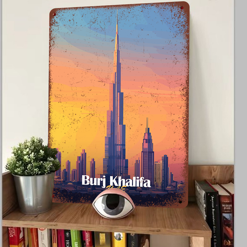 부르즈 칼리파 두바이 UAE 스카이라인 금속 벽 예술  - Home Office Dubai 리뷰 및 가격