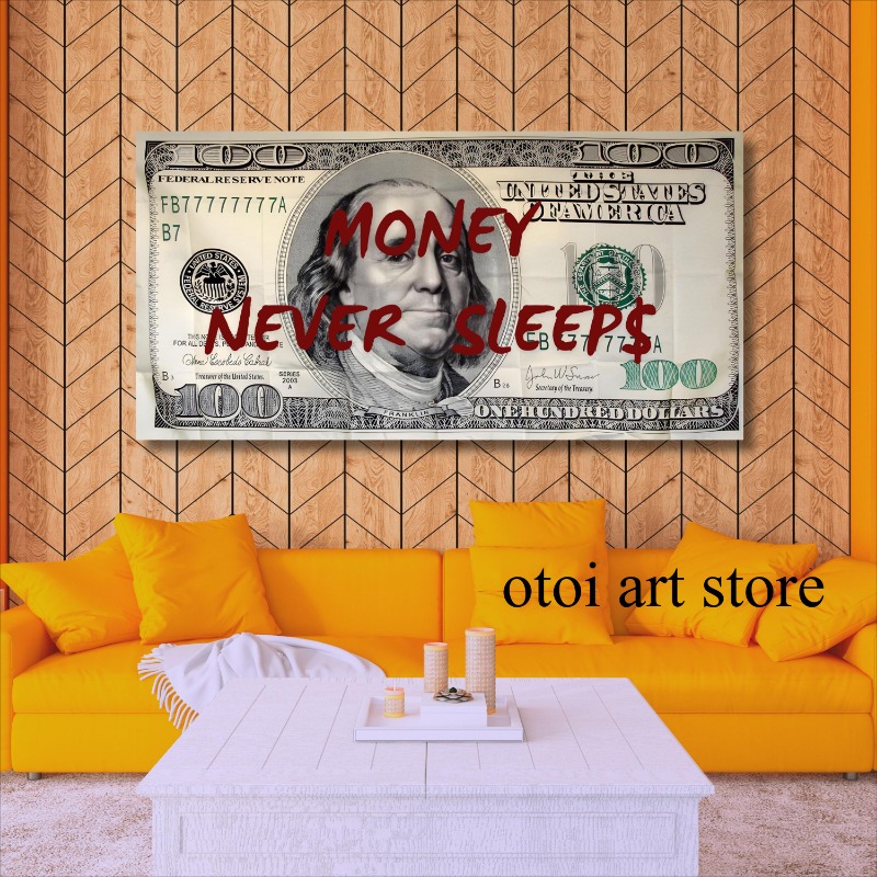 돈 잠들지 않는 영감 100 빌 달러 아트 포스터 캔버 - Home Office Room Inspiration 리뷰 및 가격