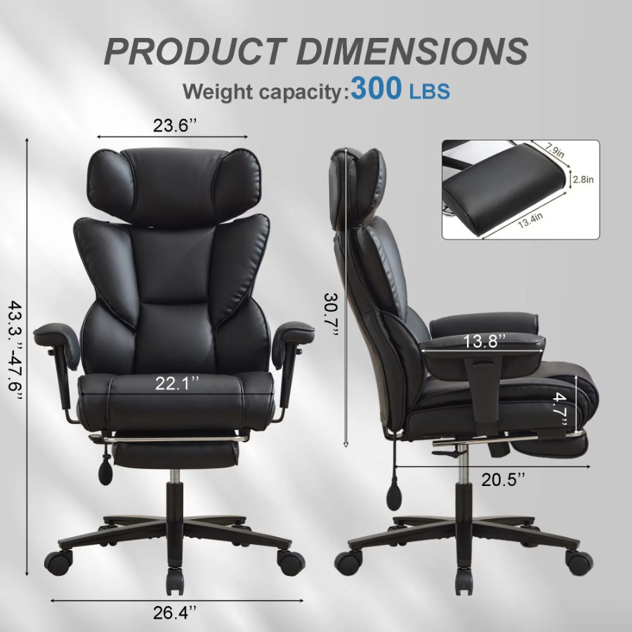 발 받침대와 허리 지지대가 있는 사무용 의자, 높이 조 - Ergonomic Office Chair 리뷰 및 가격