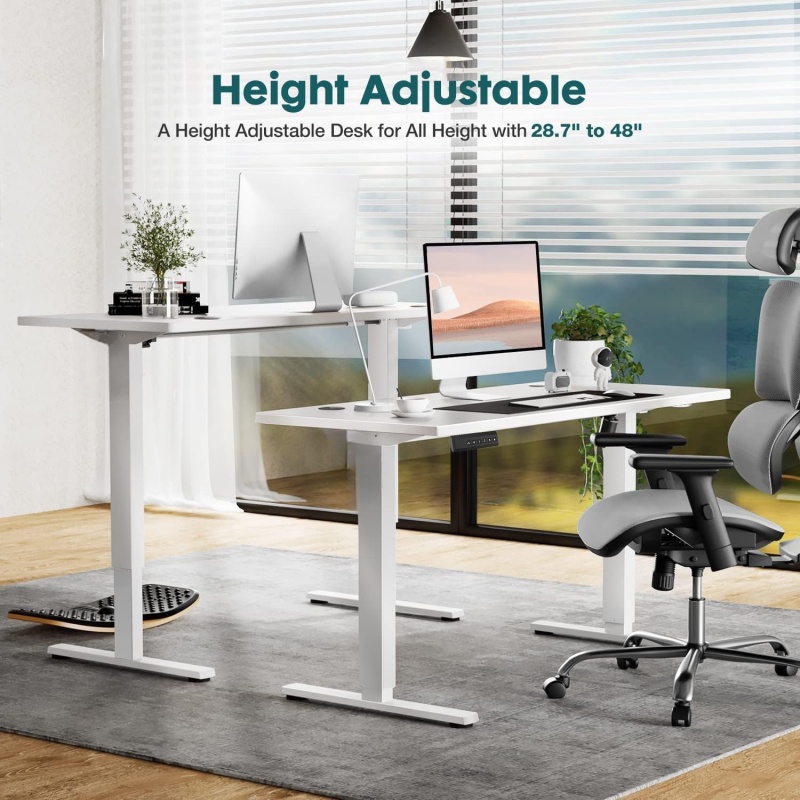 전동 높이 조절 컴퓨터 책상, 인체공학적 앉아서/서서  - Home Office Work Table 리뷰 및 가격